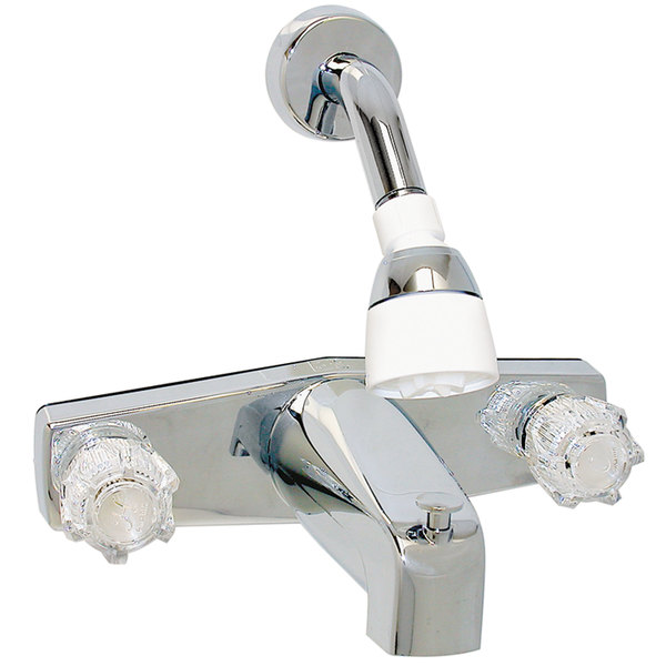 Valterra Phoenix Faucets PF214349 Two-Handle 8" Tub/Shower Diverter Faucet w Shower Head Kit-Plastic, Chrome PF214349